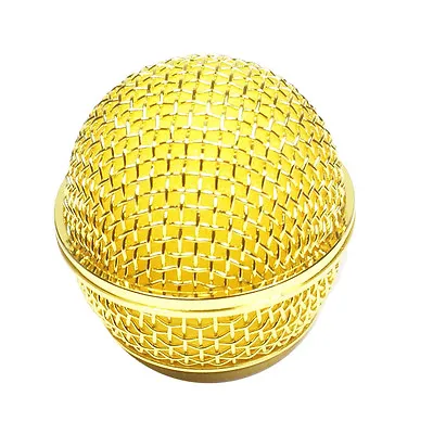 (E21) Mesh Microphone Grille Fits Shure SM58 Microphone Gold Plated • $9.99