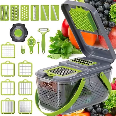 15-In-1 Vegetable Fruit Chopper Cutter Food Onion Veggie Dicer Slicer Kitchen • $14.90