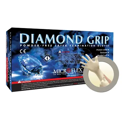 Microflex MF300XL Diamond Grip XL Disposable Latex White Gloves - 100pk • $21.78