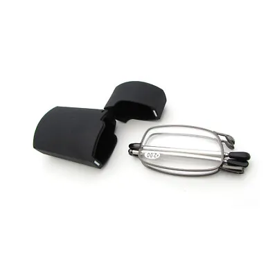 Compact Folding Reading Glasses With Carrying Case Black Frame +1.5 +2.0 Mens • £4.79