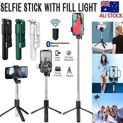 $17.59 • Buy Flexible Tripod Holder Stand Selfie Stick With Bluetooth Remote For Mobile Phone