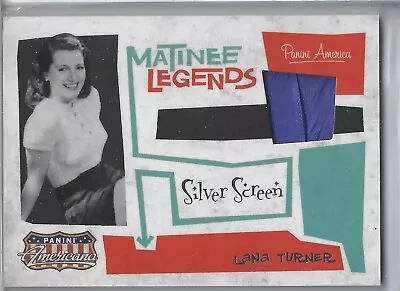 2011 Panini Americana Worn Relic Matinee Legends 14 Lana Turner 60/99 SP GPC • $19.99