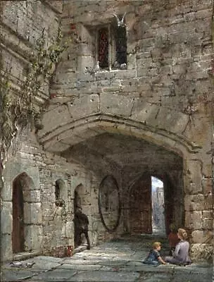 Louise Rayner (1832-1924) - Watercolour Painting - Haddon Hall Entrance Gateway • £3450