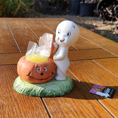 $30 • Buy Casper The Friendly Ghost Porcelain Figurine & Candle Holder, 1986, NWT