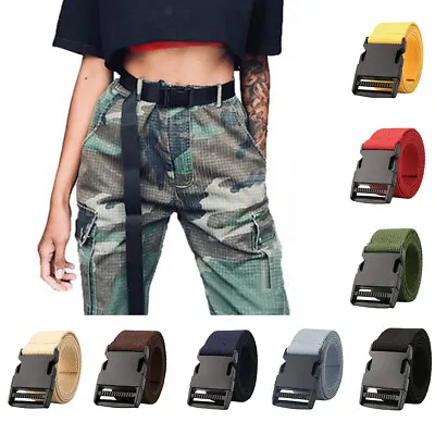 £5.99 • Buy Casual Canvas Webbing Belt Police Trouser Jeans Utility Waistband Strap