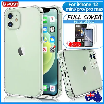 $17.89 • Buy IPhone 12 Pro Mini Max Bumper Case Cover Soft Clear Tempered Glass For Apple New