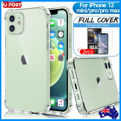 $17.89 • Buy IPhone 12 Pro Mini Max Bumper Case Cover Soft Clear Tempered Glass For Apple New