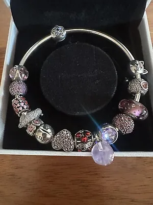 $300 • Buy 100% Genuine Pandora Bracelet With 14 Charms Sterling Silver Excellent Condition