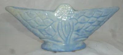 VINTAGE AUSTRALIAN CASEY POTTERY BLUE GLAZED VASE - 19cm Wide • $19.95