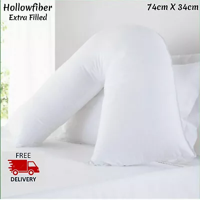 V Shaped Pillow Hollowfiber Filled Orthopedic Head Neck Back Maternity Pregnancy • £6.70