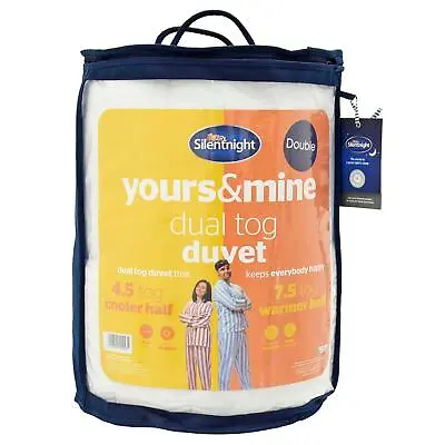 Silentnight Yours & Mine Duvet Dual Tog Half & Half Cool Warm Double Quilt • £24.97