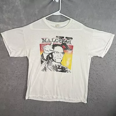 Vintage 90s Malcolm X Art T Shirt Adult XL White Mens • $59.99