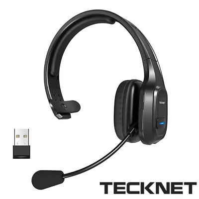 £19.95 • Buy Tecknet Bluetooth Headset With Microphone Wireless Headphones Noise Cancellion 
