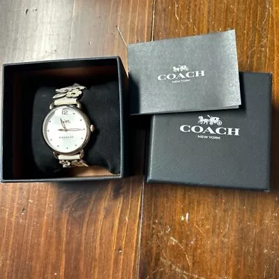 Coach 36mm Delancey Floral Chalk Leather Strap Women's Watch 🔥🔥 • $71.99