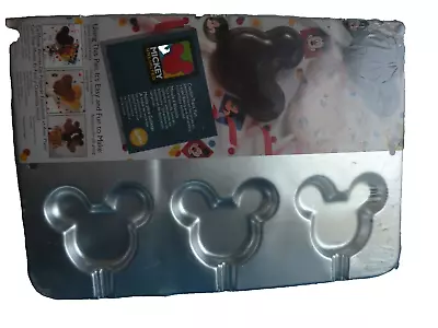 Wilton 1995 Mickey Mouse Disney Chocolate Lollipop Mold Cookie Stick Pan New P12 • $11.99