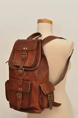 Backpack Soft Leather Genuine Vintage Bag Women Travel New S Brown Shoulder Bag • $47.69