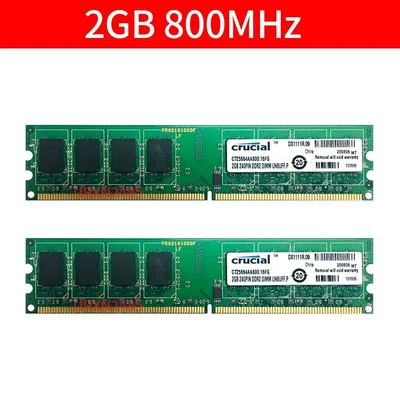 £3.20 • Buy Crucial 4GB 2x 2GB DDR2 800MHz PC2-6400U 240Pin DIMM Desktop Intel Memory RAM UK