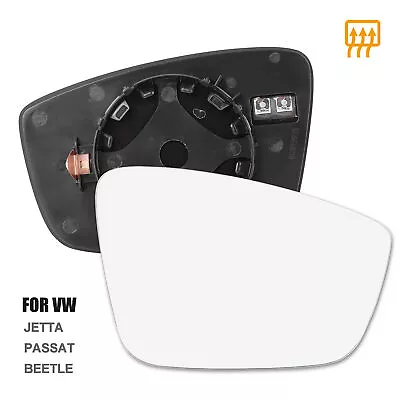 Right Passenger Side Heated Mirror Glass With Backing Plate For VW JETTA BEETLE • $14.24