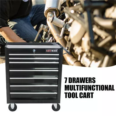 7Drawer Tool Cart Chest Storage Cabinet Toolbox Organizer，w/Wheel，Red/Black/Blue • $218.99