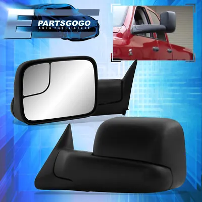 For 94-01 Dodge Ram 1500 Manual Telescoping Extendable Flip Up Side Tow Mirrors • $56.99