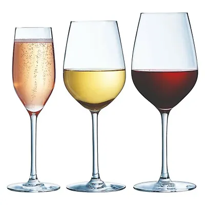 £27.99 • Buy Chef & Sommelier Sequence Red White Wine Champagne Flute Crystal Glasses 6/12