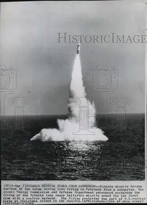 1962 Press Photo Test Firing Of The Polaris Missile At Christmas Island • $19.99