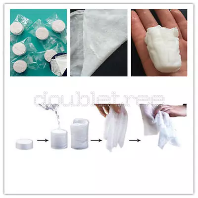  100pcs Portable Cotton Compressed Napkin / Tissue / Towel Tablet Outdoor Travel • $4.79