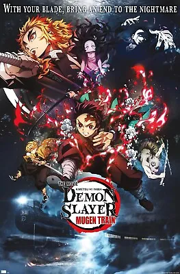Trends Demon Slayer: Mugen Train Collage One Sheet Wall 22.375  X 34  Poster New • $16.49