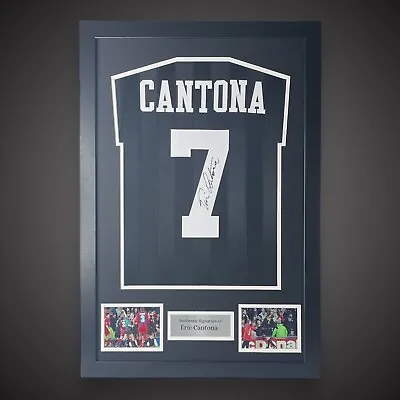 Eric Cantona Hand Signed And Framed Manchester United Football Shirt Bid • $315.74