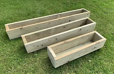 Wooden Garden Decking Planters Timber Wood Flower Boxes Pots Plant Troughs • £29.99