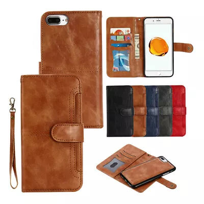 $13.99 • Buy For IPhone 6s 7 8 Plus SE Wallet Removable Case Detachable Leather Card Cover
