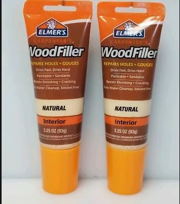 Elmer's Carpenter's 2 Pack Wood Filler 3.25-Ounce Tube Natural 2 Tubes Brand New • $8.98