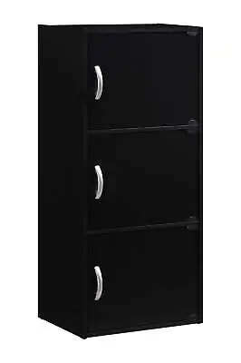 Black 3-Door 3-Shelf Multi-purpose Cabinet • $30.74