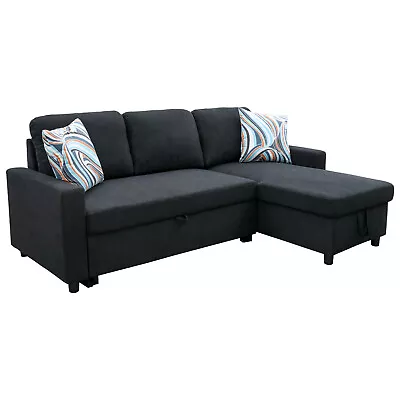 L-Shaped Sofa Chaise Sectional Sofa Bed 2-Piece Couch Storage Sleeper Sofabed • $513.59
