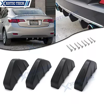 4x Universal Car Rear Bumper Lip Diffuser Shark Fins Splitter Accessories Black • $15.94