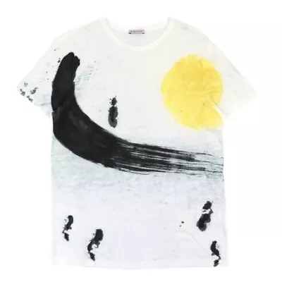 MONCLER 17 Years Paint Short Sleeve T-shirt Mens Cotton White S Cotton Ink P... • $112