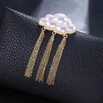 Creative Vintage Long Tassel Brooch Resin Sparkling Cloud Collar Pin Jewelry • $5.38