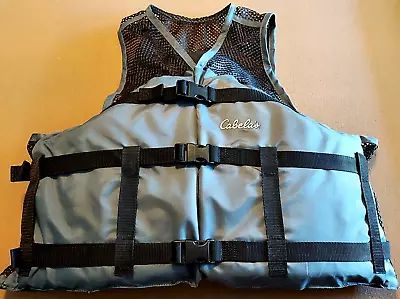 NEW Cabela's Boating Skiing Life Vest Adult L/XL Chest Size 44-50  Gray -2 Avail • $19.99