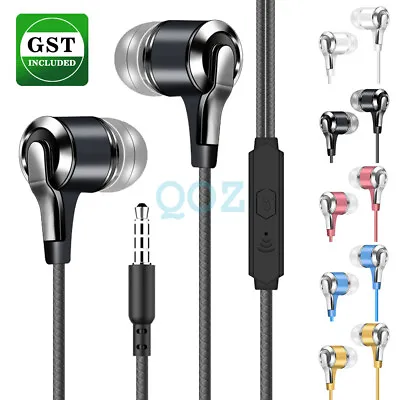 In-Ear Earbuds Wired Earphones Mic Stereo Extra Bass Tips For Samsung • $5.97