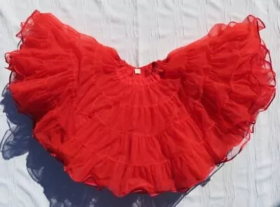 Vtg Partners Please! By MALCO MODES USA Women’s S Red Tiered Petticoat Crinoline • $47.99