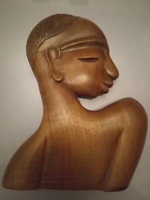Beautiful African Art Deco Free Standing Wooden Bust Possibly By Hagenauer • £55