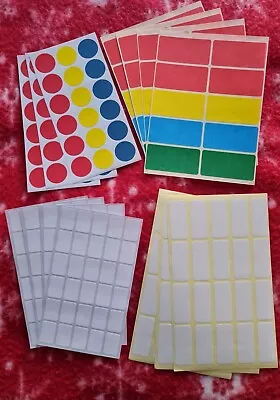 Sticky Self Adhesive Coloured & White Mixed Sizes Stickers Labels  - Pack 274 • £4.99