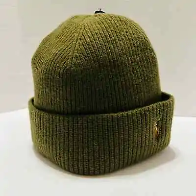 Polo Ralph Lauren Signature Cuff Hat Cap Beanie Unisex Adult Green Pony Wool • $34.97