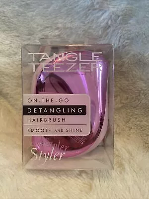 Tangle Teezer Baby Doll Pink Chrome Compact Styler Detangling Hairbrush • £14.50