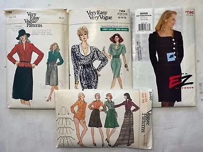 Vtg 80s 90s Vogue Pattern LOT 12-18 7404 7792 8460 8898 Skirt Bodysuit Dress + • $4.20