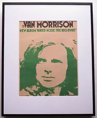 Van Morrison * Hard Nose * Original 1973 Ad Poster Framed 42x52cm FREE SHIPPING • $91.14