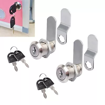 2 Set Cam Locks Keyed Alike Secure Storage Locks Drawer Cabinet Mailbox 4 Keys • $6.99