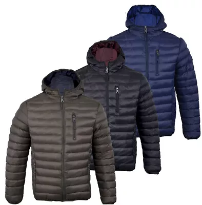 Mens Tokyo Laundry Hooded Quilted Padded Puffer Smart Jacket Coat  S-2XL • £22.49