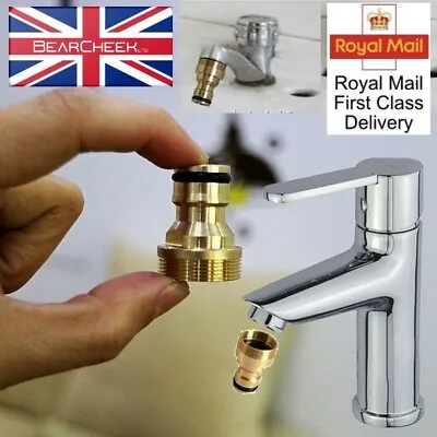 Universal Kitchen Tap Connector Hose Pipe Mixer Tap Garden Adaptor Brass UK • £3.95
