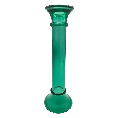 Vintage Green Glass Candlestick Or Bud Vase 9  • $14.98